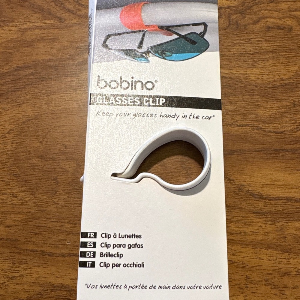 Bobino Glasses Clip Car Sun Visor Eyeglasses Sunglasses Holder White